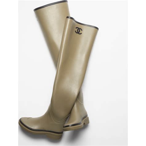 botte chanel caoutchouc|High boots .